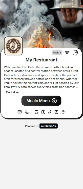 qr menu landing page