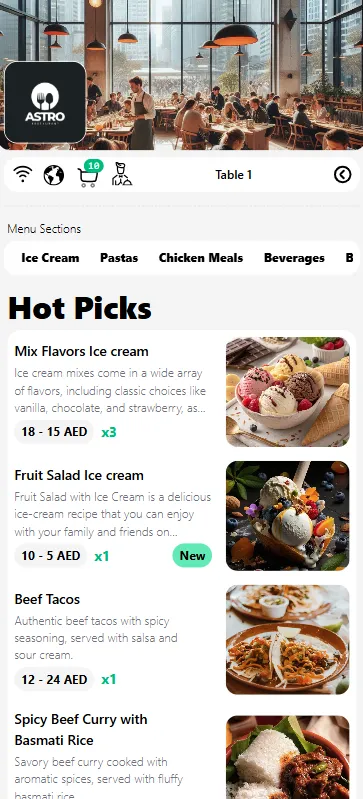 qr menu menu page