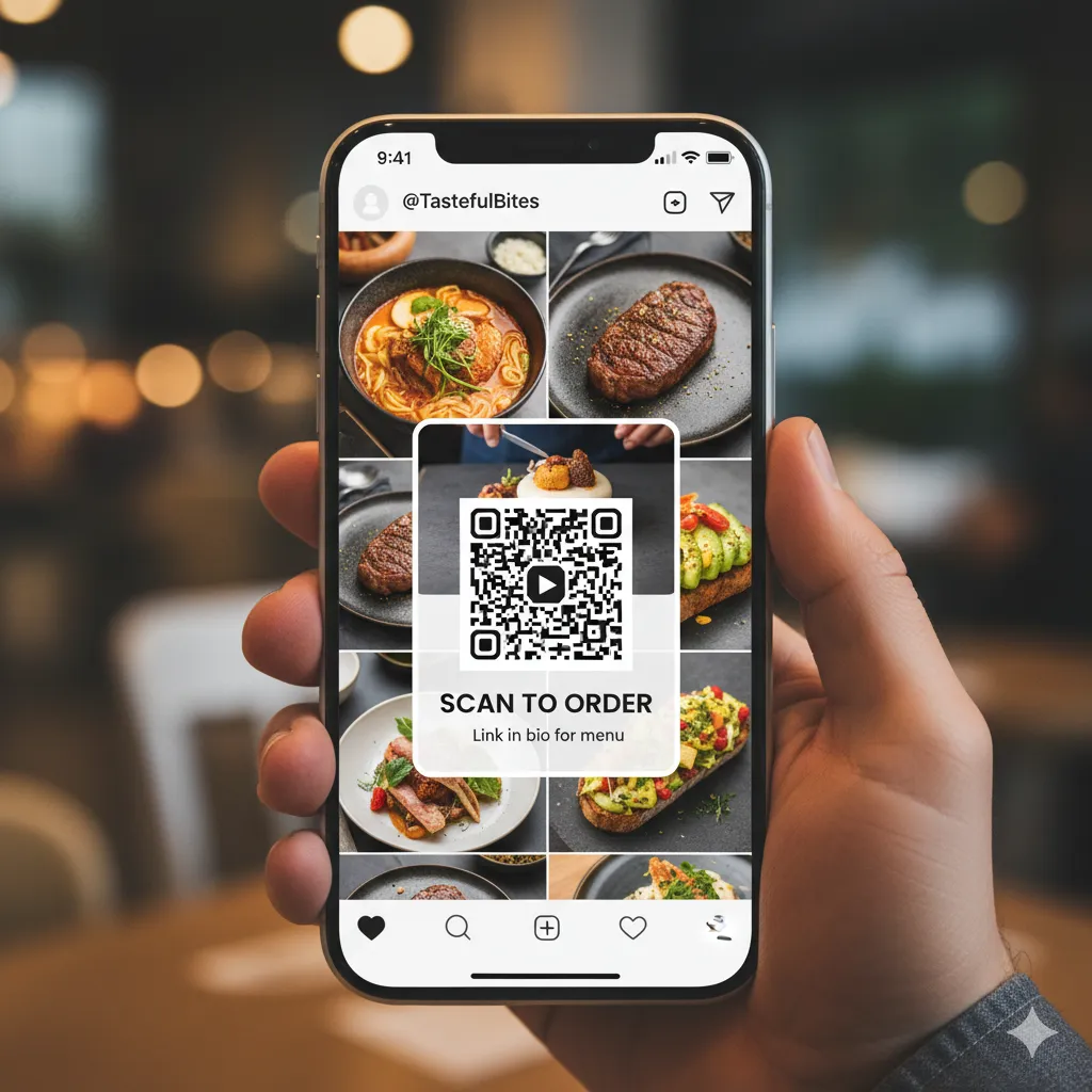 Using QR menus for a social media food business